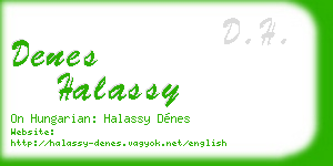 denes halassy business card