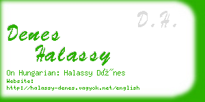 denes halassy business card